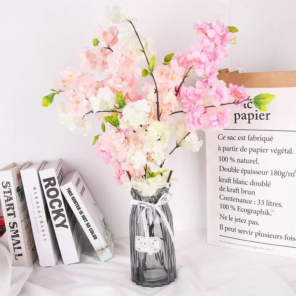 Party Table 4 Branches Wedding Decor Artificial Sakura Home Decoration Fake Flower Cherry Blossom Good Vibrations