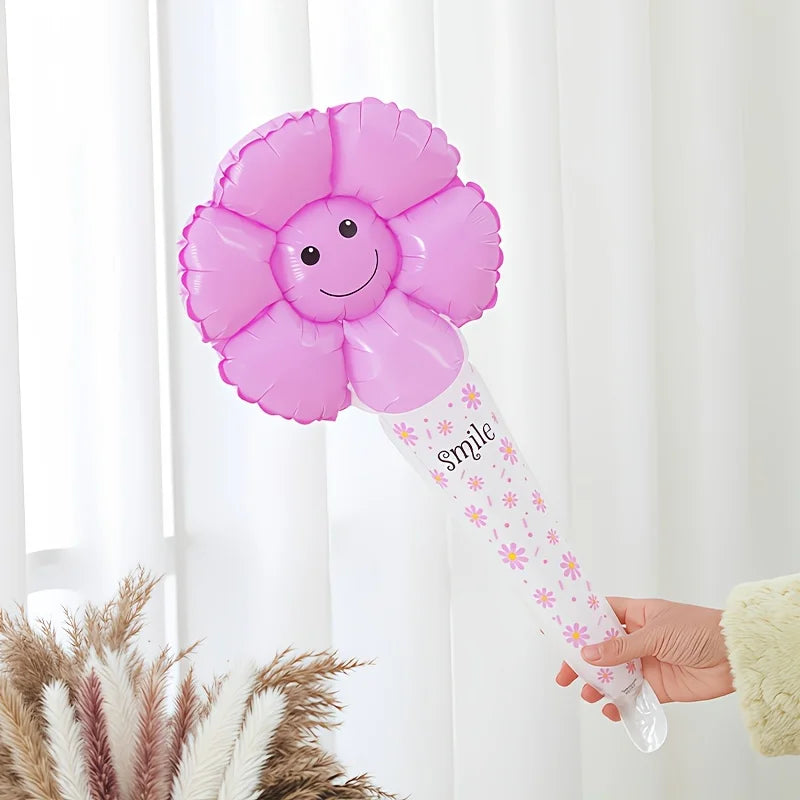 30 Handheld Balloons, Birthday Gift Balloons, Halloween & Christmas Decorations, Daisy Face Design, Kids Party Supplies Good Vibrations