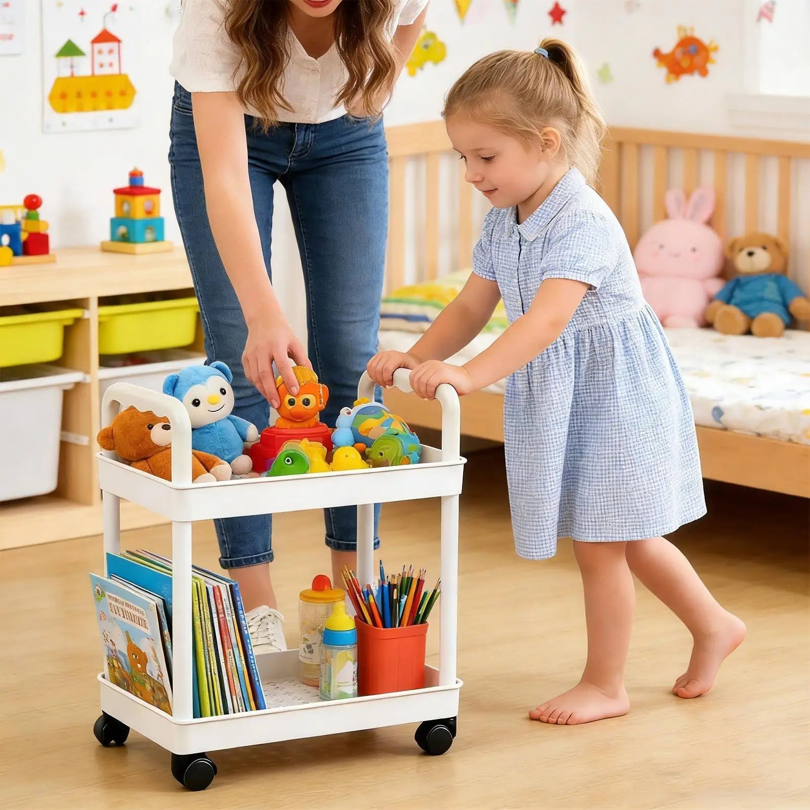 Storage Stand Kitchen Storage Rack 2 Tier With Wheels Space-saving Organizer For Home Athroom Pantry Laundry Dorm Workplace Good Vibrations