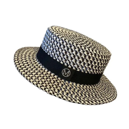 Women's Spring and Summer Top Hats Seaside Sunscreens Beach Sunhats Korean Vacation Casual Flat Hats Good Vibrations