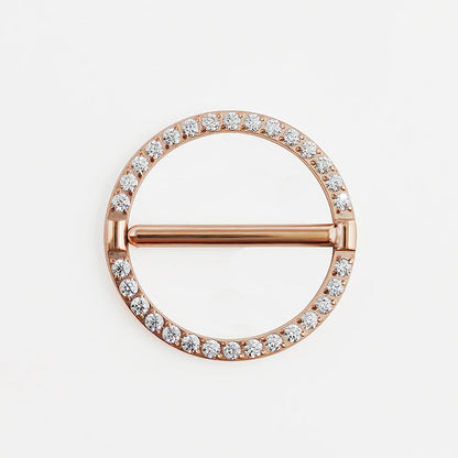 F136 Titanium Nipple Piercing Jewelry 14G Zircon Nasal Septum Ring Clicker ZC Round Nipple Ring Women and Men Girls Body Jewelry Good Vibrations
