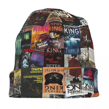 Stephen King Book Covers, Horror Bookworm Skullies Beanies Hats Warm Autumn Winter Outdoor Cap Knitted Bonnet Caps Adult Good Vibrations