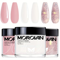 3-in-1 Beige Pink Acrylic Nail Powder Quick Drying Odorless Non-Toxic Easy Blend No Nail Lamp Needed Gift for Women and Girls Good Vibrations