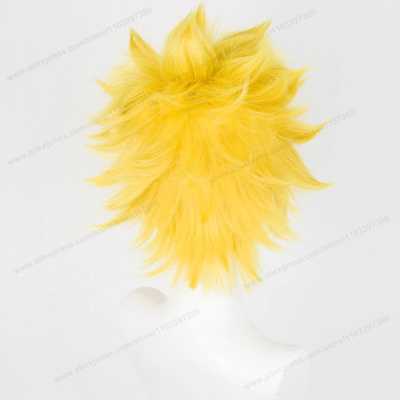 Anime Uzumaki Cosplay Wigs 30cm Short Golden Yellow Hair Heat Resistant Synthetic Wigs Good Vibrations