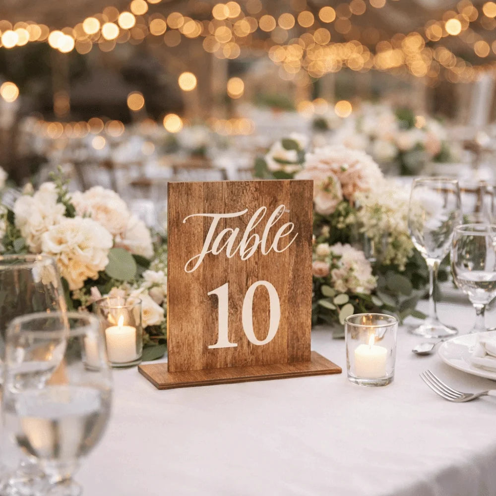Double-Sided Wedding Table Numbers Numbers 1-20 Durable Table Number Signs Vintage Texture Seat Numbers Sign Good Vibrations