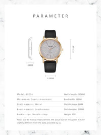 Women Watches Brand Luxury Fashion Ladies Watch Leather Watch Women Female Quartz Wristwatches Montre Femme Reloj Mujer Good Vibrations