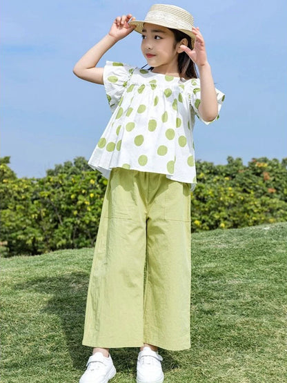 Children's Clothing 7 To 12 Years Child Summer Set 4 Girl Clothes Sets Kids Girls Teenagers T-shirt 10 Old Top Bottom 8 14 Year Good Vibrations