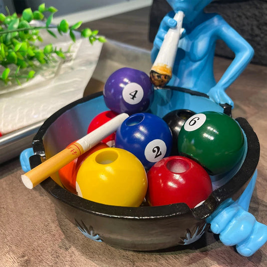 Unique Black Eight Resin Ashtray Perfect For Snooker Billiard Rooms Home Bars Parties Ideal Gift & Creative Birthday Presents Good Vibrations Adult Super Store