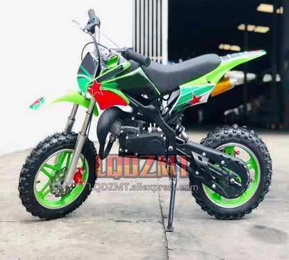 49CC 50CC 4-Stroke ATV OFF-road Gasoline Motorcycle Racing MOTO Dirt Bike Motorbike For Adult Children Boy Girl Child Men Women Good Vibrations