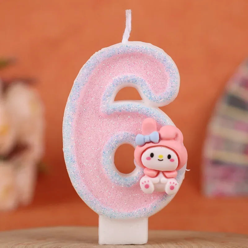 My Melody Birthday Candle Sanrio number Candles Birthday Cake Decoration Anniversary Party Candles Scene decoration supplies Good Vibrations