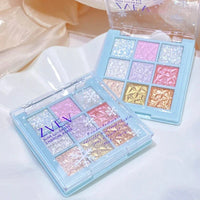 Dream Girl Eyeshadow Palette 9 Colors Snowflake Shimmer Matte Highlights Cool Tone Eye Shadow Korean Make-up Women Cosmetic Good Vibrations