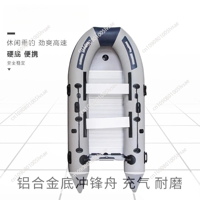 5–6 Person Inflatable Assault Boat 3.8m PVC Fishing Raft with Aluminum Floor, Anti-Collision Design & Rowing Accessories Good Vibrations