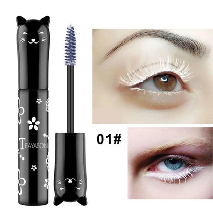 6-Colorful Mascara with Large Brush Head, Easy to Color, Non-Clumping, Non-Fading Mascara, White Purple, Sapphire Blue, Silver Coffee, Not Easy to Smudge, Mascara, Eyebrow Cream Good Vibrations