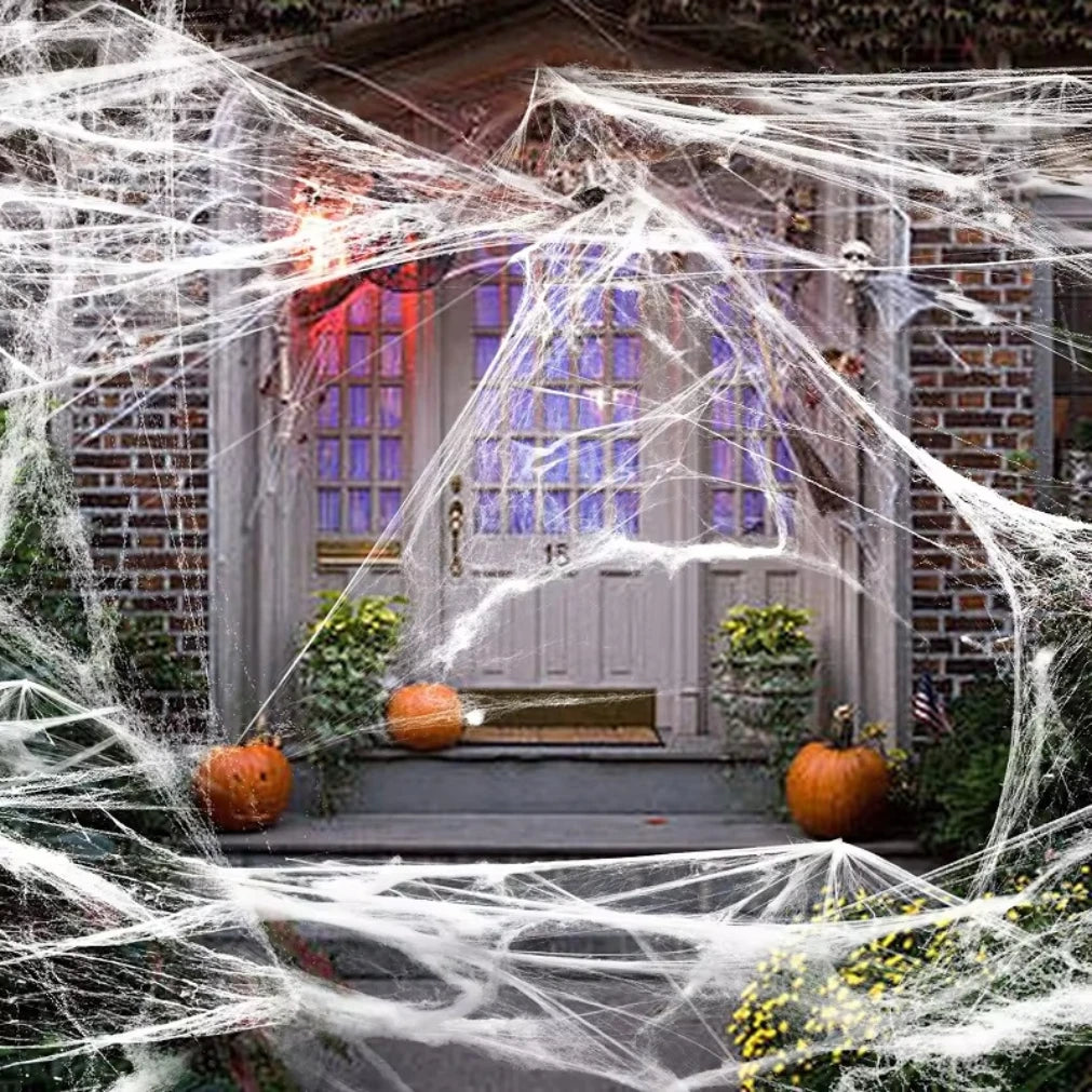 Halloween Decoration Party Accessories Decorations for Events Scream Festa Spider Web Black Outdoor Props Haunted House Spider Good Vibrations