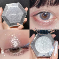 1 PC White Pearlescent Glitter Eyeshadow Palette - Waterproof and Long-lasting, Multi-purpose Eyeshadow Palette for Eyes, Lips a Good Vibrations