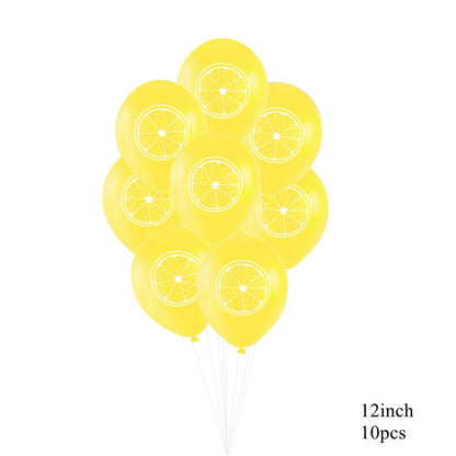 Lemon Disposable Tableware Paper Cups Plates Cake Toppers for Summer Lemon Happy Birthday Pool Party Decoration DIY Cake Supply Good Vibrations