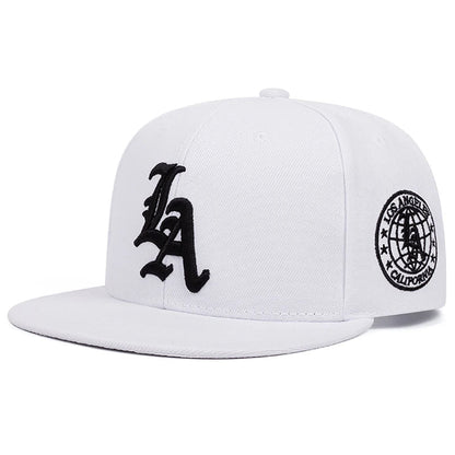 2025 New Los Ange Earth Letter Embroidered Cotton Flat Edge Hat Women Simple Baseball Hat Sunshade Hat Men's Outdoor HipHop Hat Good Vibrations