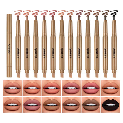 1PC 2-in-1 lipliner, durable waterproof, easy to color, fadeless, suitable for all skin types
