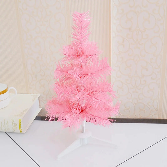 60CM Detachable Christmas Trees Artificial PVC Home Party Garden Decorative Pink Xmas Tree New Year Navidad Decorations Good Vibrations
