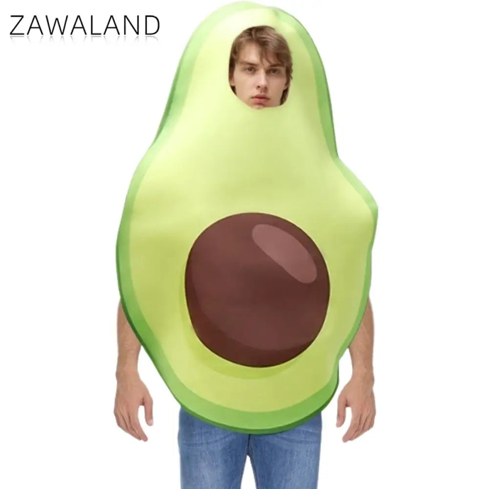 Zawaland Couple Avocado Costume Fruit Food Cosplay Disguise Wear Woman Man Carnival Purim Party Clothes Stage Performance Outfit Good Vibrations