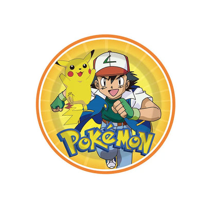 Pokemon Birthday Party Disposable Party Plates Pikachu Theme Tablecloth Character Balloon Birthday Decoration Baby Shower Suppli Good Vibrations