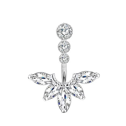 Dainsty Dangled Belly Button Rings Surgical Steel 14G Bar Navel Piercing Ring Crystal CZ Bee Flower Heart Belly Ring Ear Jewelry Good Vibrations Adult Super Store