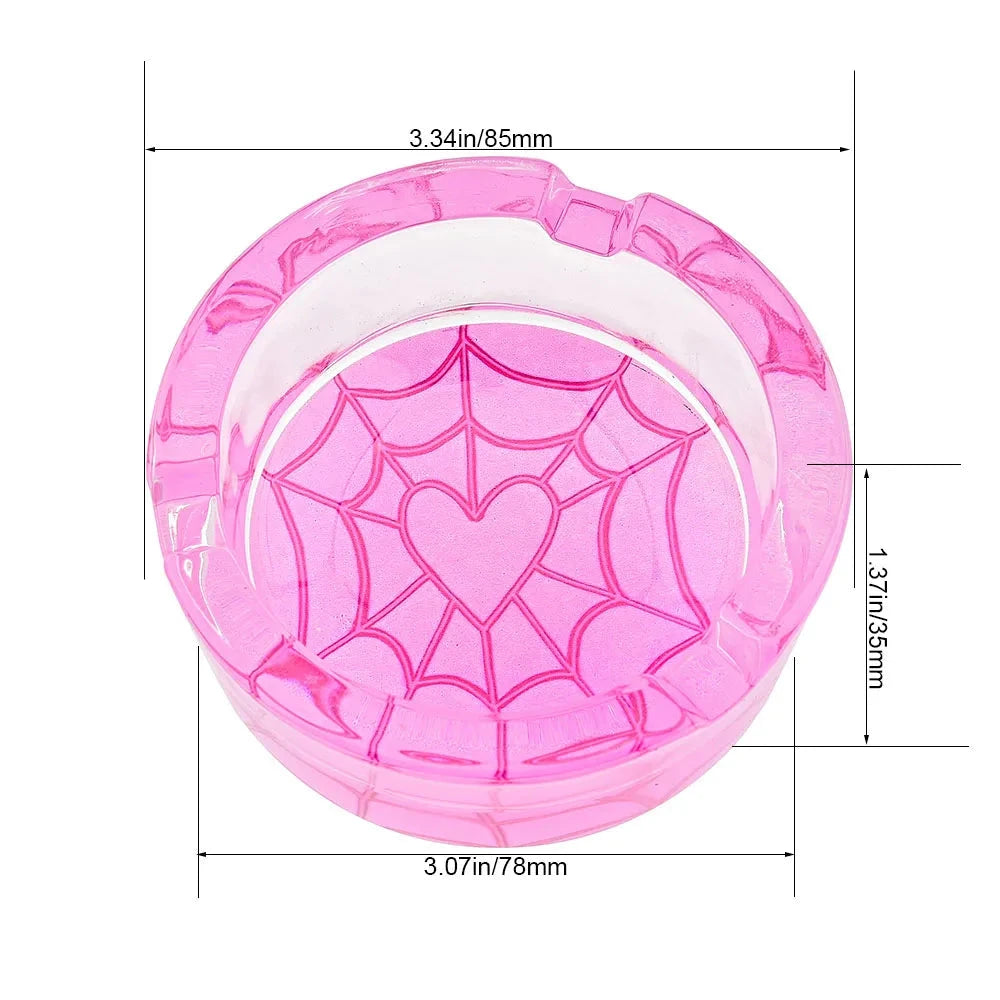 Glass Round Ashtray for Cigarettes, Portable Decorative Modern Ashtray for Home Office Indoor Outdoor Patio Use Good Vibrations Adult Super Store