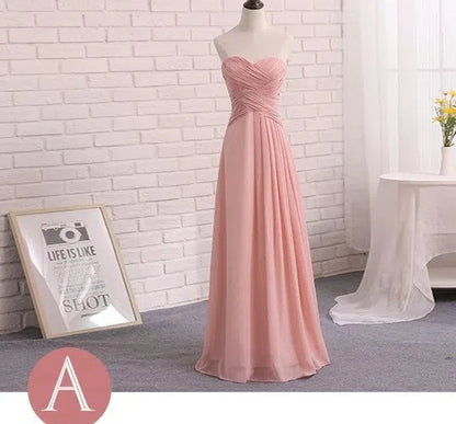 Customized Chiffon Dusty Pink Bridesmaid Dress Wedding Party Gowns Sweet Memory Bride Robes Formal Gowns For Long Prom Dresses