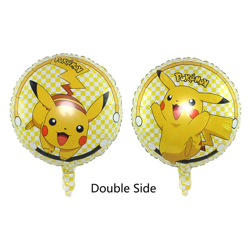 Pokemon Birthday Party Supplies Pikachu Decoration Banner Balloons Tableware Set Plates Napkins Baby Shower Children's Toy Gifts Good Vibrations
