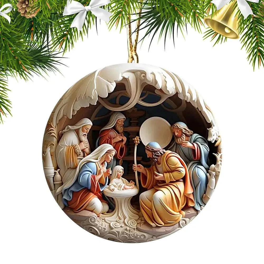 Christmas Tree Pendant Jesus Christ Hanging Ornaments Christmas Tree Ornament Christian Gifts Exquisite Xmas Ornaments Good Vibrations
