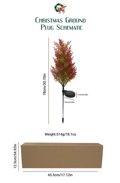 2025 Hot Outdoor Decoration Christmas Tree Light Solar Charging Simulation Pine Tree 20 LED Lawn Light Garden Decoration Light Good Vibrations