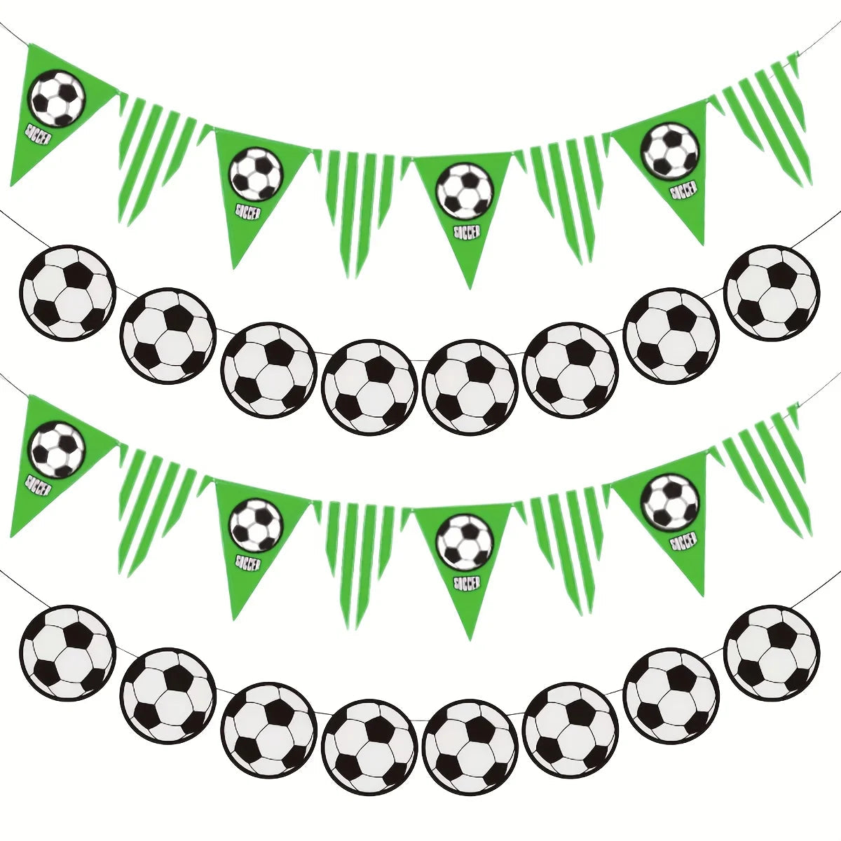 Soccer Party Banner Decorations 1 Set Paper Soccer Garland for Sports Theme Events Birthday Parties confetti Good Vibrations