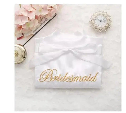 Bride Bridesmaid Wedding Robe Embroidery Kimono Bathrobe Gown Nightgown Casual Satin Short Women Sexy Nightwear Sleepwear Good Vibrations