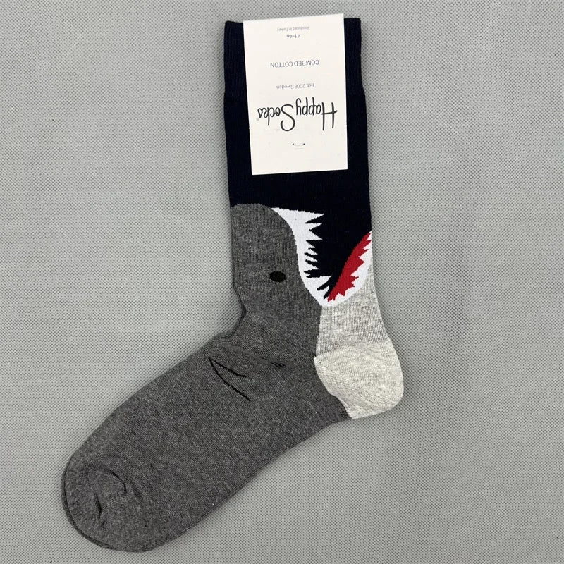 Cotton Happy Socks Men's Classic Crew Sock Shoe Size 10 - 13 Soft Good Vibrations