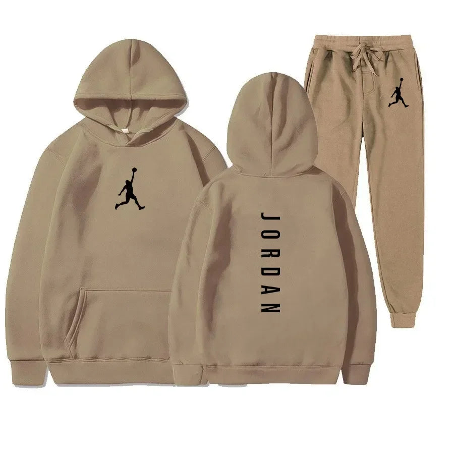 Men's 2025 high-quality sportswear sweatshirt + sweatpants, fashionable sportswear sweatshirt set for spring and autumn Good Vibrations