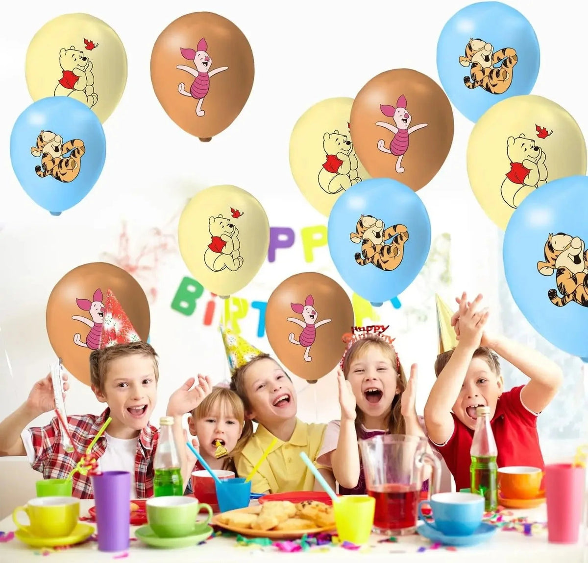 30/20/10pcs Winnie Pooh Theme Birthday Party Latex Balloons Set Blue Yellow Latex Balloon Baby Shower Decoration Supplies Good Vibrations