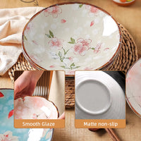 Ceramic Plates, Japanese Ddishes, Home Tableware, Creative Round Dishes, Dinner Plates, High-quality Deep Plates Good Vibrations