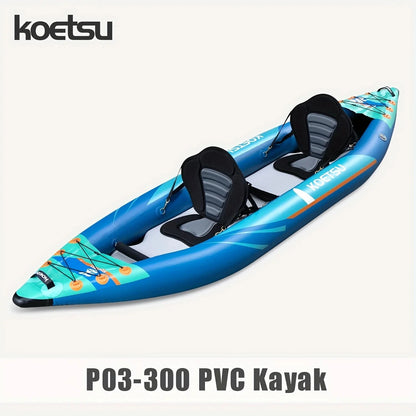 KOETSU P03 brushed inflatable kayak single and double inflatable boat,suitable for water outdoor activities, sports, fishing Good Vibrations