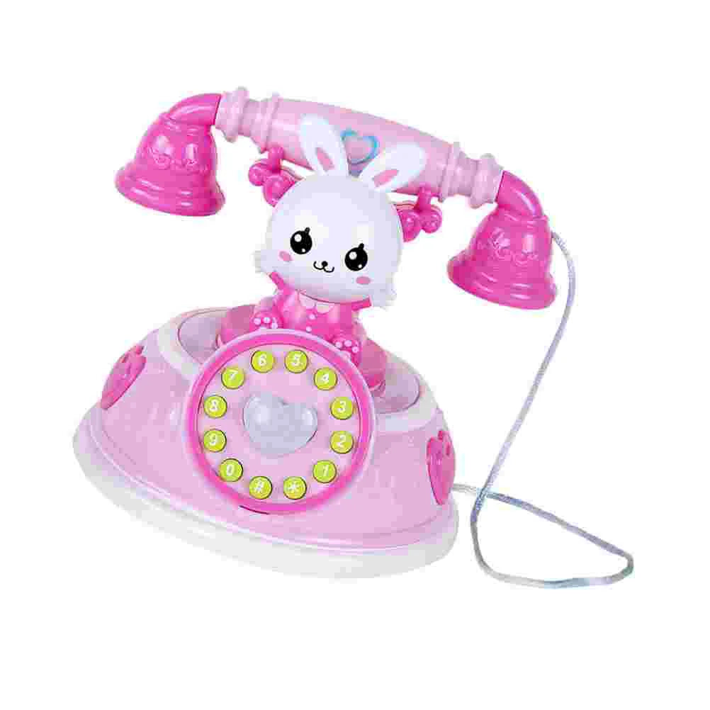 Simulation Telephone Toy Kids Playhouse Role Play Cartoon Phone Vocals Pretend Landline Educational Electronic Toys Safe Good Vibrations