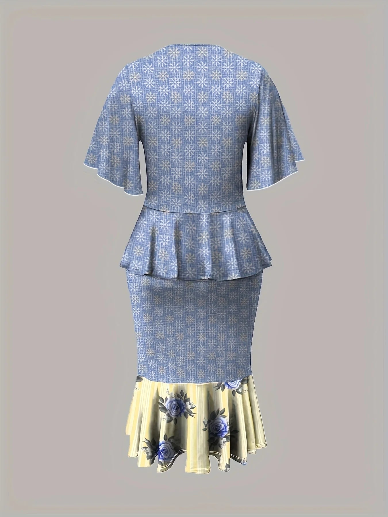 Women's stylish and elegant two-piece set: round neck top and irregular flared skirt Good Vibrations