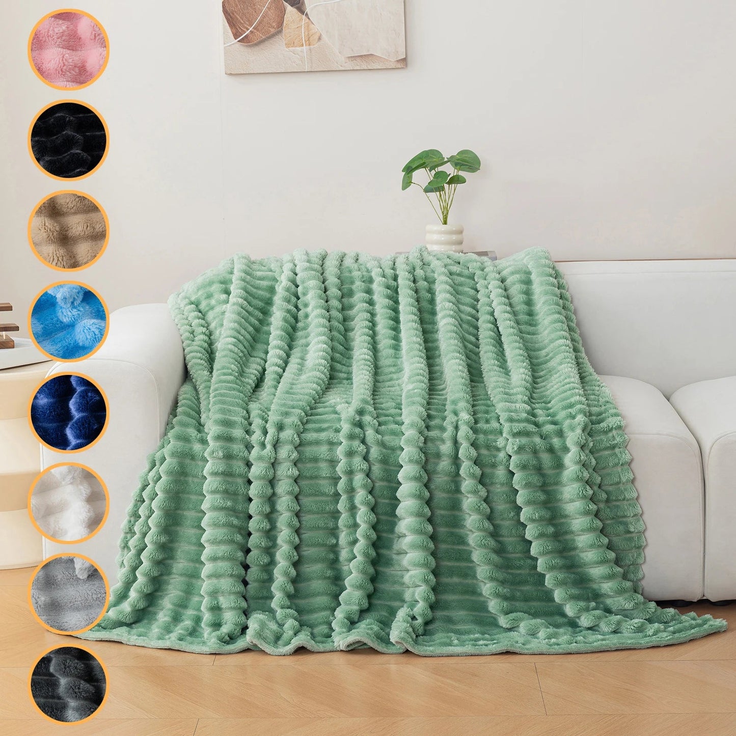 1pc flannel blanket - soft, comfortable, warm nap blanket, Christmas exquisite gift blanket, available in multiple colors Good Vibrations