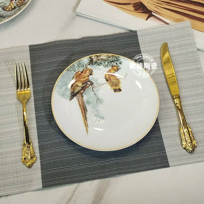 European ceramic western dinner plate, jungle set, steak plate, Coffee cup, afternoon , personalized gift set Good Vibrations