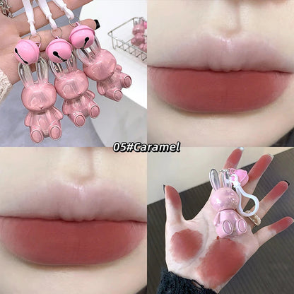 Gege Bear Pink Rabbit Velvet Matte Lip Cream Black Rabbit Water light lip glaze matte mirror pendant lipstick lip gloss Good Vibrations