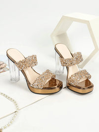 Women's High Heel Sandals 2025 Summer New Thick Heel Waterproof Table With Sexy Party Cool Slippers Good Vibrations