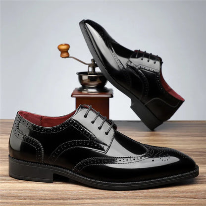 Fashion New Men's Pointed Green White Casual Brogues Oxford Shoes Male Wedding Dress Homecoming  Formal Wedding Formal Footwear