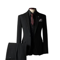 Striped suit set for men, groom's suit, British style groomsman's suit, business formal attire, wedding suit, men's suit Good Vibrations