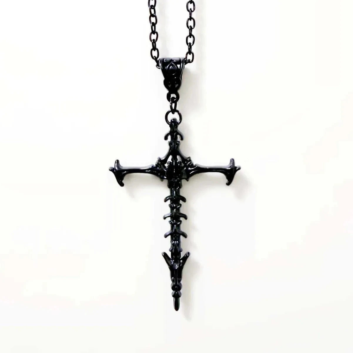 Bone cross necklace, Gothic jewelry, Alien, retro, Death cross, witchcraft accessory, alternative, pagan, cross Choker For Women Good Vibrations