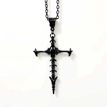 Bone cross necklace, Gothic jewelry, Alien, retro, Death cross, witchcraft accessory, alternative, pagan, cross Choker For Women Good Vibrations