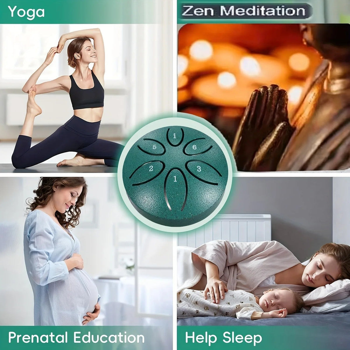 3 Inch Steel Tongue Drum - 6 Tone Handheld Instrument for Meditation & Yoga, Perfect Musical Gift for Beginners Good Vibrations