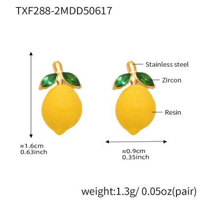 Nivora Resin Fruit Lemon Pendant Necklace For Women Imitation Pearl Stainless Steel Zircon Handmade Strand Beads Choker Jewelry Good Vibrations